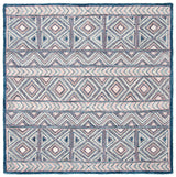 Safavieh Micro-Loop 5'-0" x 5'-0" Rug in Pink / Blue