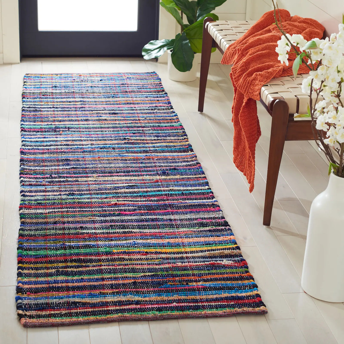 Safavieh Rag Rug 2'-3" x 10'-0" Rug in Blue / Multi