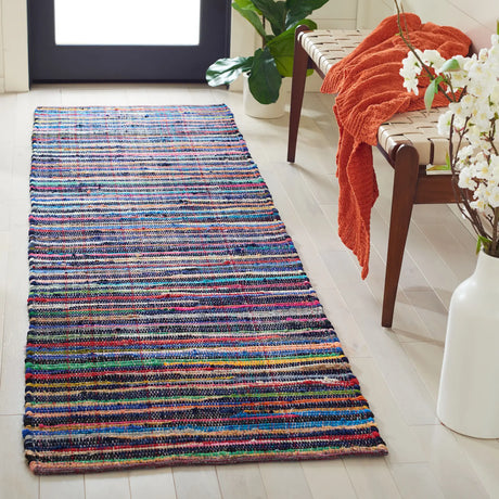 Safavieh Rag Rug 2'-3" x 10'-0" Rug in Blue / Multi