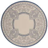 Safavieh Courtyard 6'-7" x 6'-7" Rug in Natural / Blue