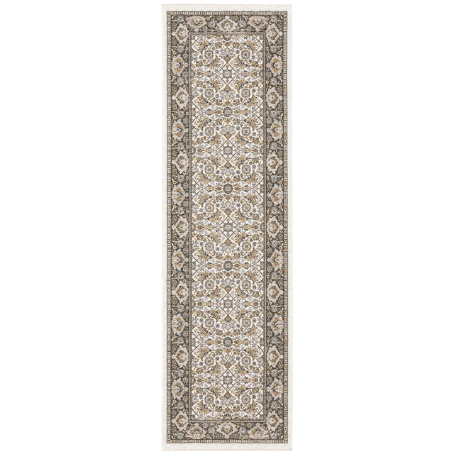 Oriental Weavers Maharaja 2061N Ivory/ Charcoal Rug - runner