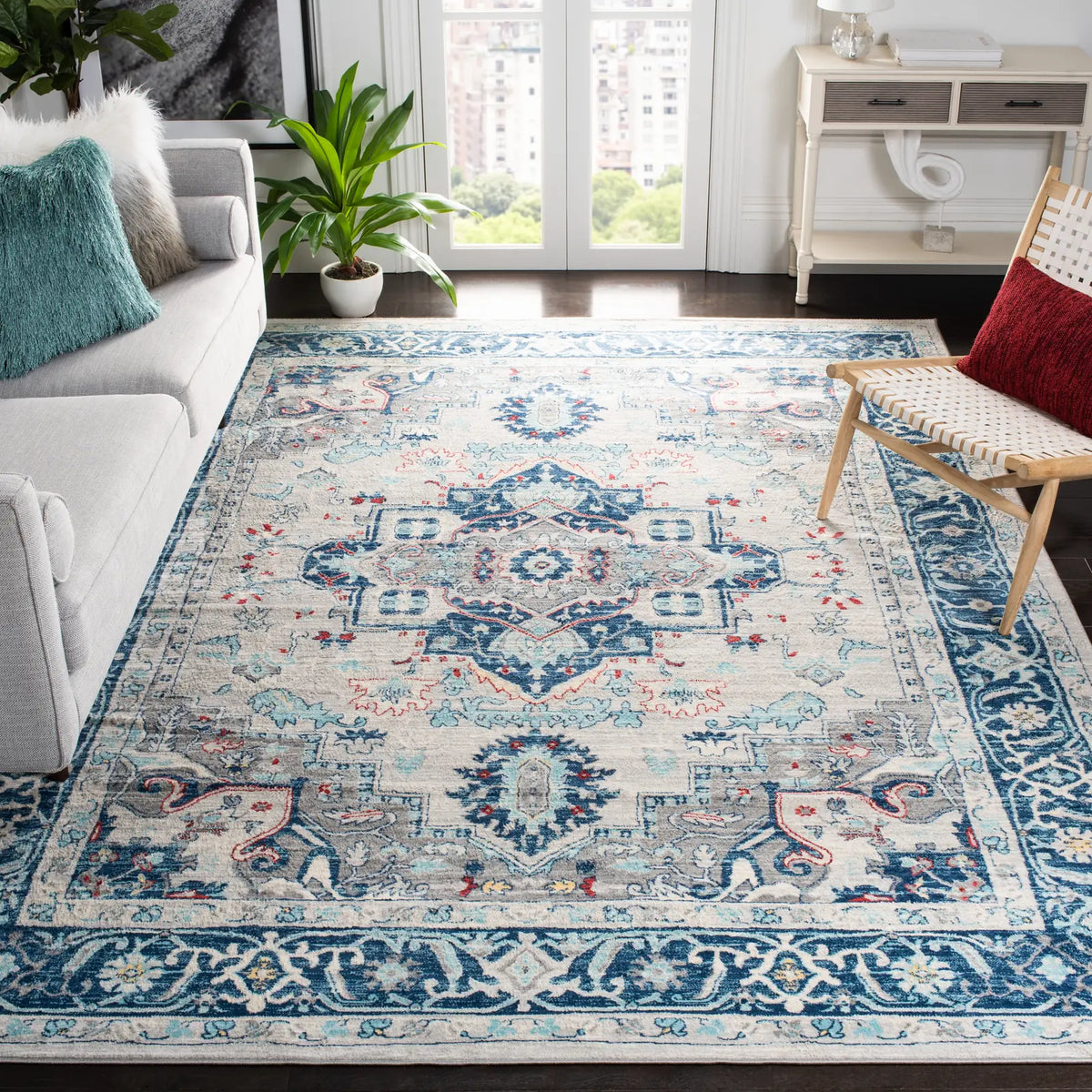 Safavieh Brentwood 10'-0" x 13'-0" Rug in Light Grey / Blue