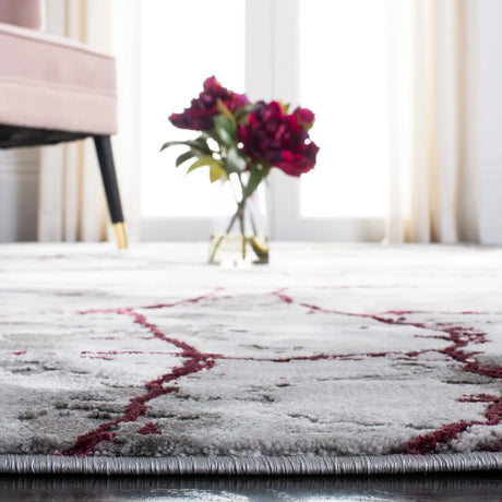 Safavieh Craft 4'-0" x 6'-0" Rug in Grey / Wine
