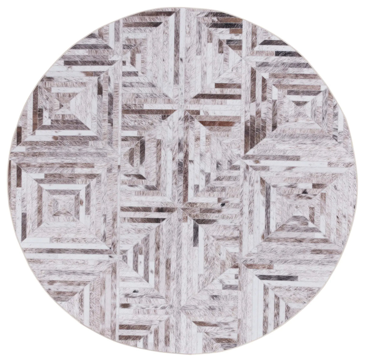 Safavieh Faux Hide 6'-0" x 6'-0" Rug in Beige / Brown