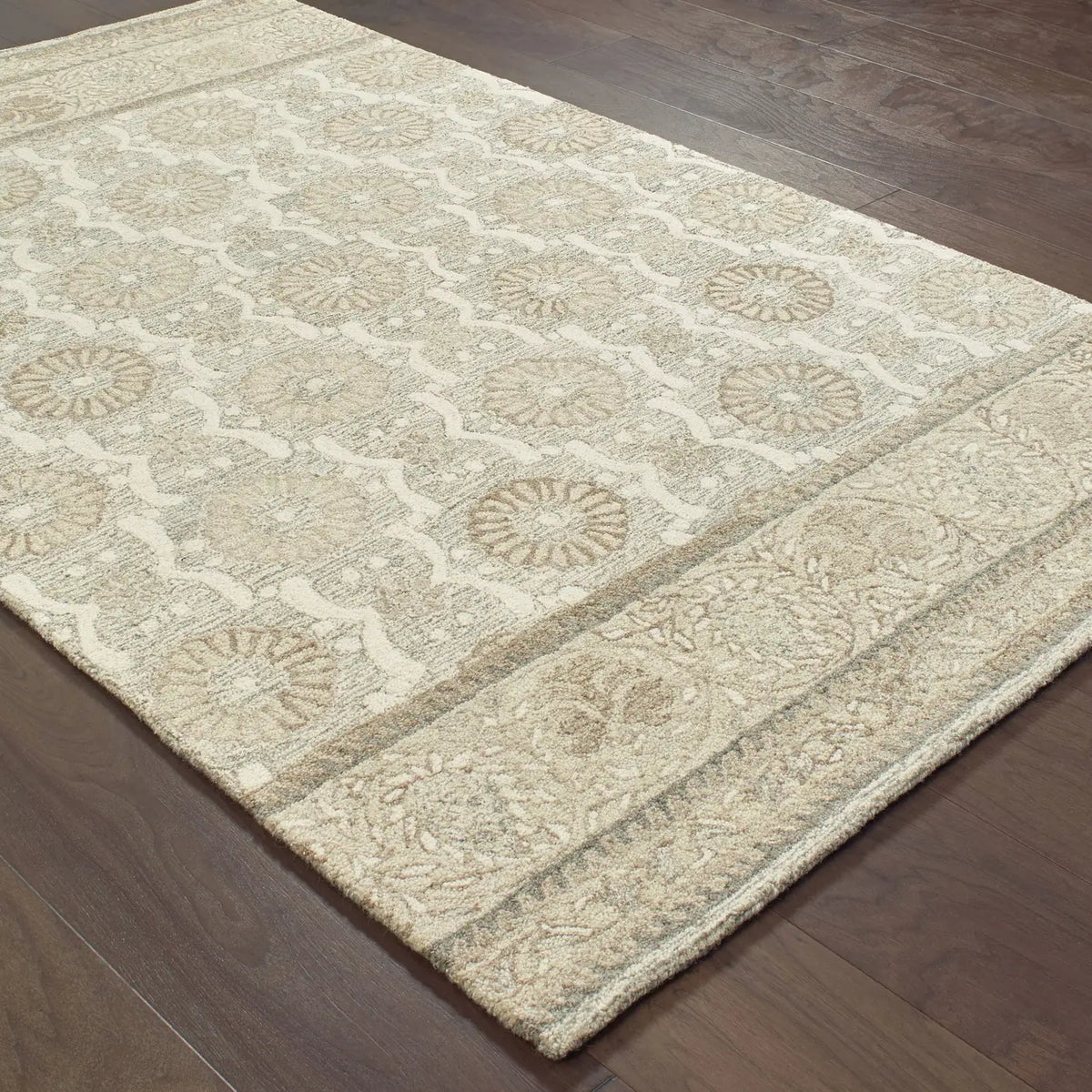 Oriental Weavers Sphinx Craft 93002 Ash / Sand Rugs - angle detail
