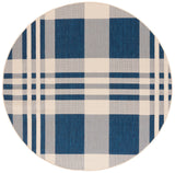 Safavieh Courtyard 6'-7" x 6'-7" Rug in Navy / Beige