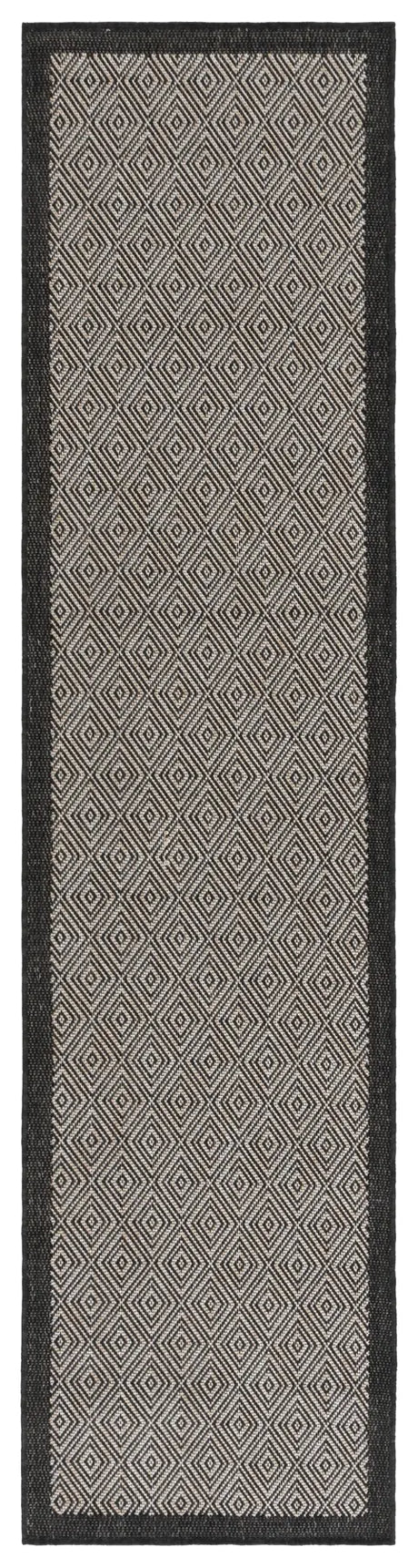 Safavieh Beach House 2'-0" x 8'-0" Rug in Black / Ivory