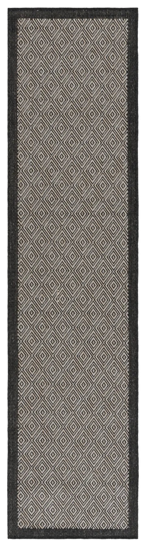 Safavieh Beach House 2'-0" x 8'-0" Rug in Black / Ivory