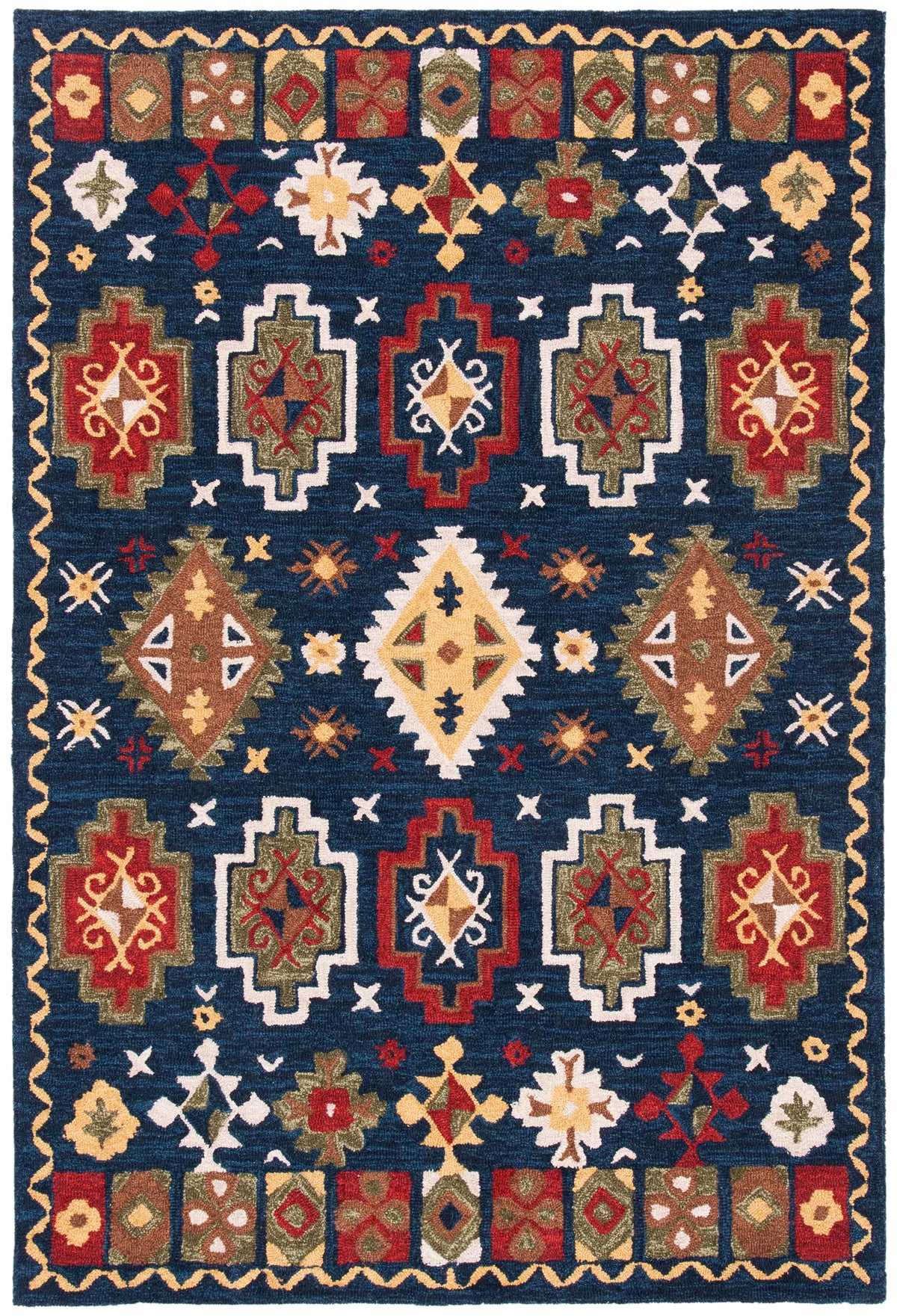 Safavieh Heritage 4'-0" x 6'-0" Rug in Navy / Red