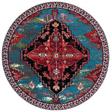 Safavieh Vintage Hamadan 6'-7" x 6'-7" Rug in Blue / Red