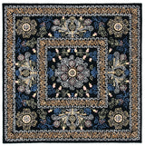 Safavieh Micro-Loop 5'-0" x 5'-0" Rug in Black / Green