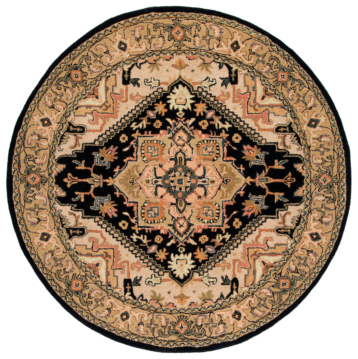 Safavieh Heritage 6'-0" x 6'-0" Rug in Black / Gold