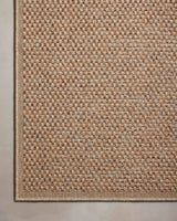 Loloi Merrick Mer-01 Oatmeal/Sunrise Rug - corner on wood