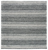 Safavieh Striped Kilim 7'-0" x 7'-0" Rug in Black / Ivory