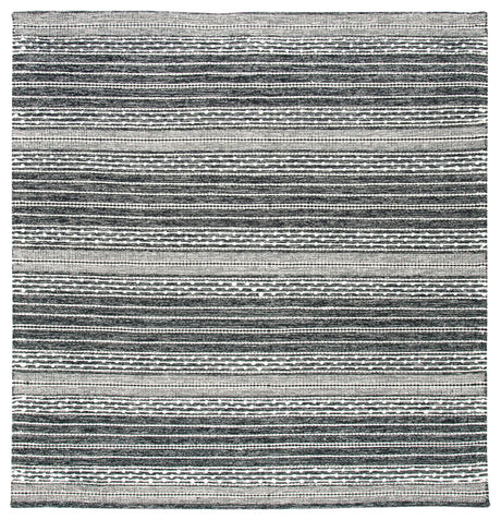 Safavieh Striped Kilim 7'-0" x 7'-0" Rug in Black / Ivory