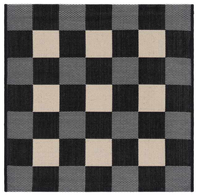 Safavieh Courtyard 2'-7" x 2'-7" Rug in Black / Beige
