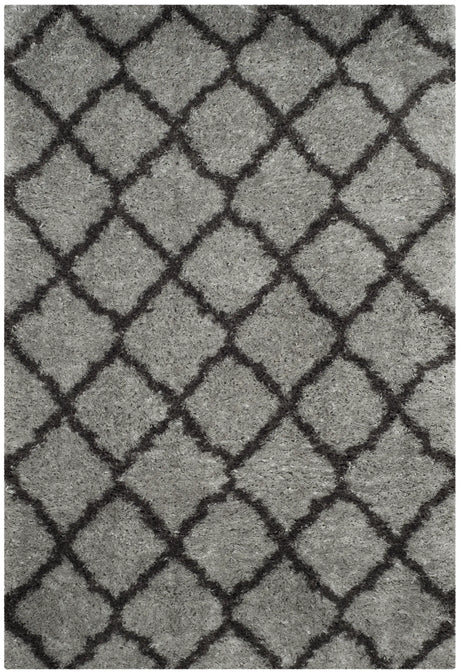 Safavieh Indie Shag 3'-0" x 5'-0" Rug in Grey / Dark Grey