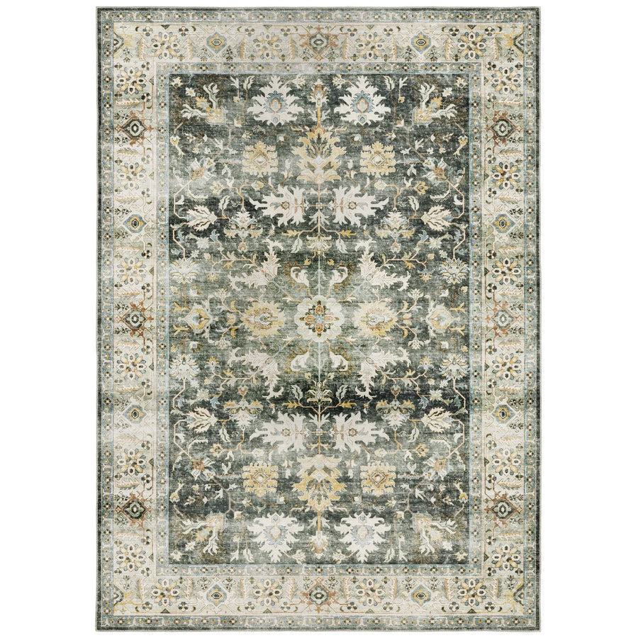 Oriental Weavers Machine Washable Charleston Cha09 Charcoal/ Gold Rug - main flat