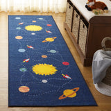Safavieh Kids Playhouse 200 2'-2" x 6'-0" Rug in Navy / Gold