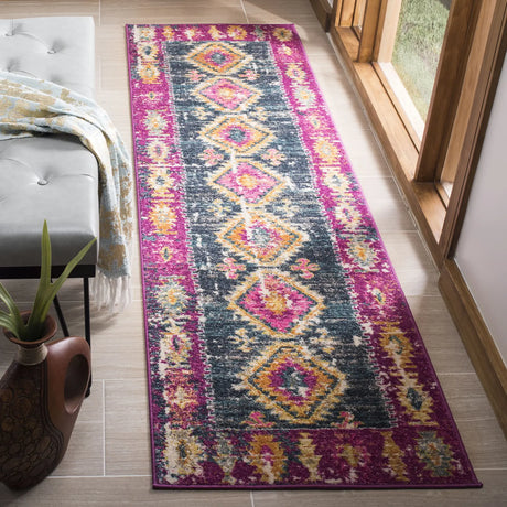 Safavieh Madison 2'-3" x 8'-0" Rug in Fuchsia / Blue
