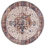 Safavieh Heirloom 700 6'-7" x 6'-7" Rug in Ivory / Blue Rust
