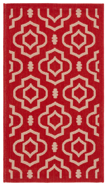 Safavieh Courtyard 2'-0" x 3'-7" Rug in Red / Bone
