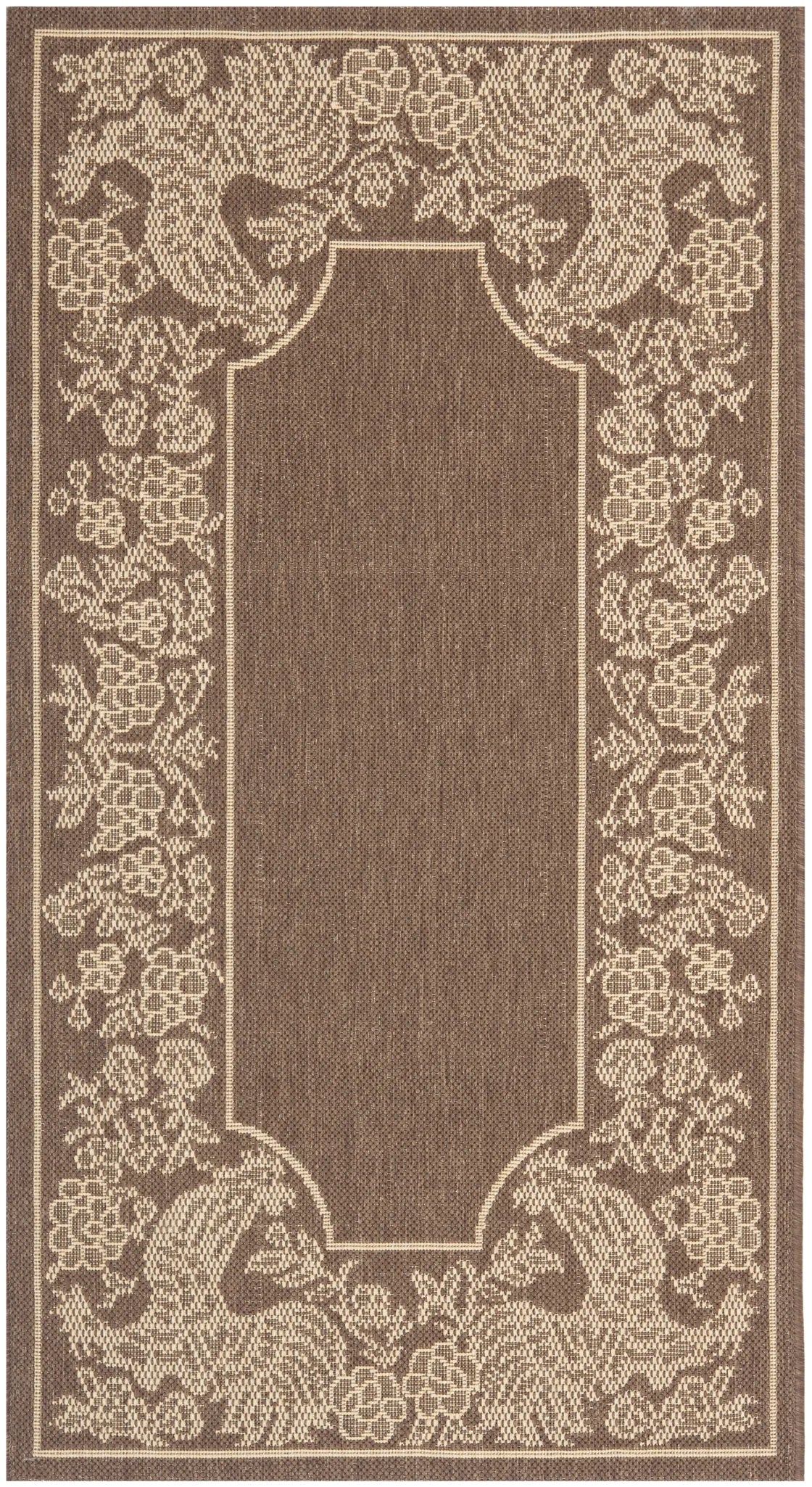 Safavieh Courtyard 2'-7" x 5'-0" Rug in Chocolate / Natural