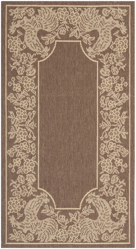 Safavieh Courtyard 2'-7" x 5'-0" Rug in Chocolate / Natural