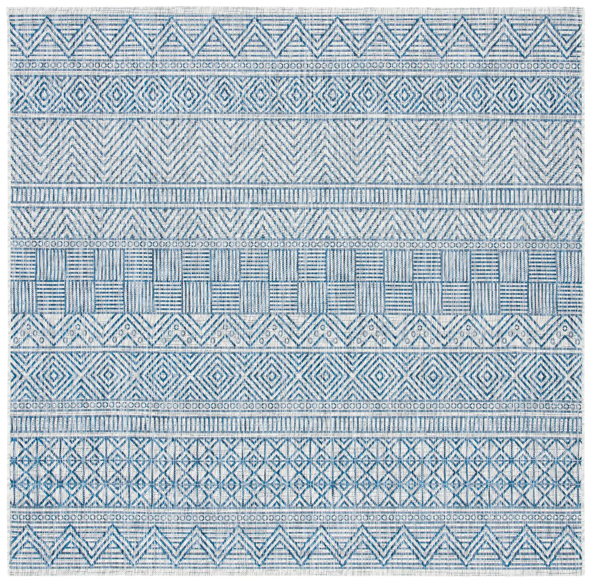 Safavieh Courtyard 6'-7" x 6'-7" Rug in Grey / Navy