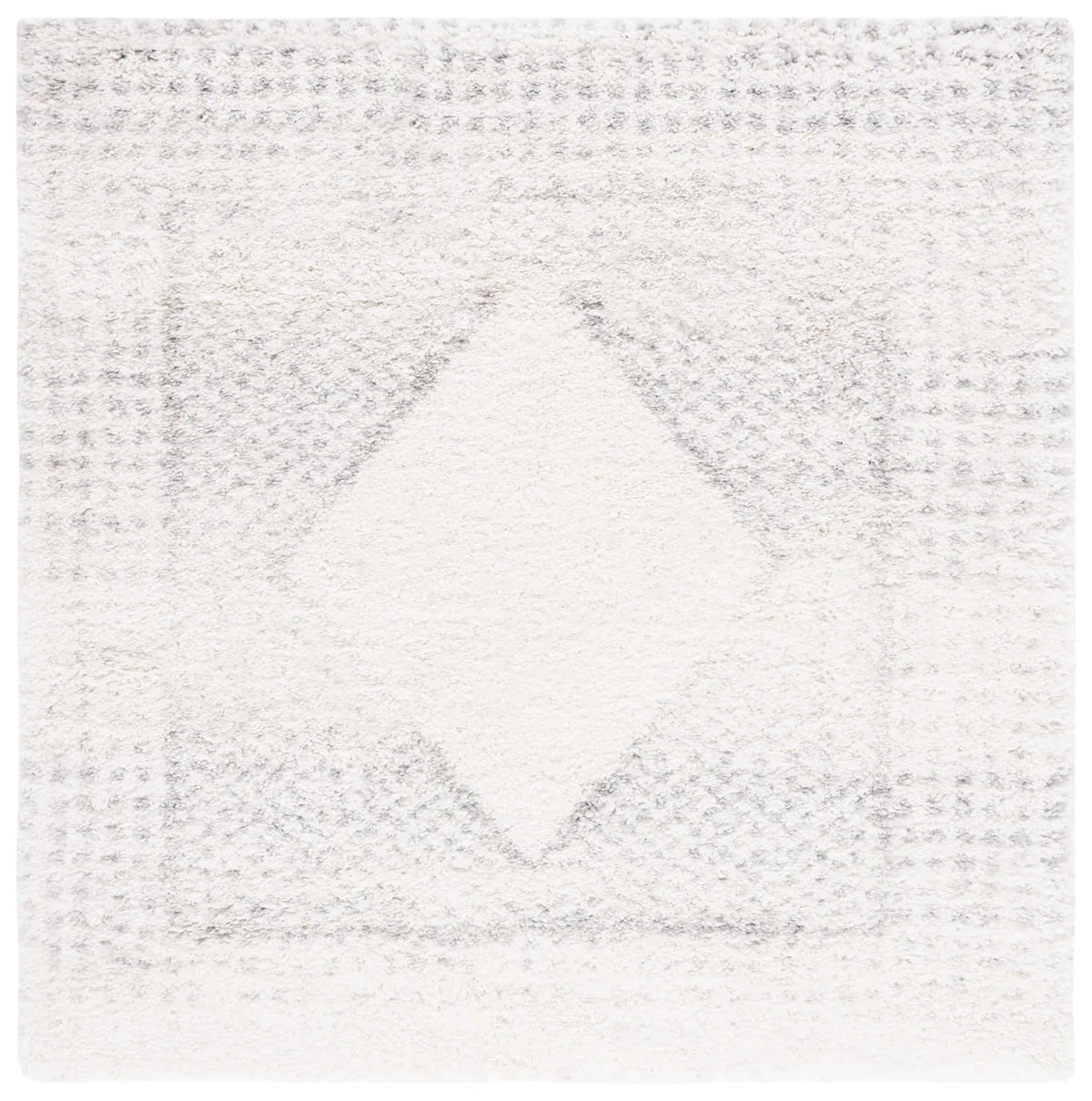 Safavieh Fontana Shag  800 6'-7" x 6'-7" Rug in Ivory / Grey