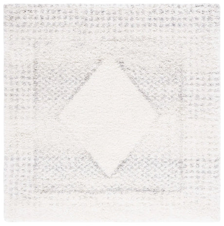 Safavieh Fontana Shag  800 6'-7" x 6'-7" Rug in Ivory / Grey