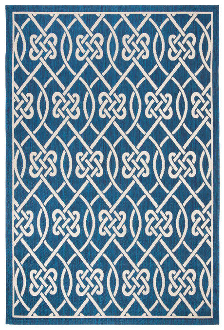 Safavieh Courtyard 5'-3" x 7'-7" Rug in Navy / Light Beige