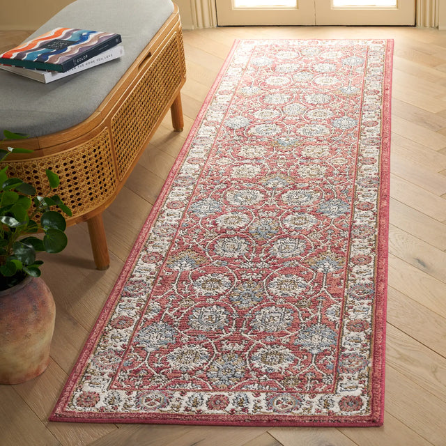 Safavieh Rosewood 2'-3" x 8'-0" Rug in Ivory / Red
