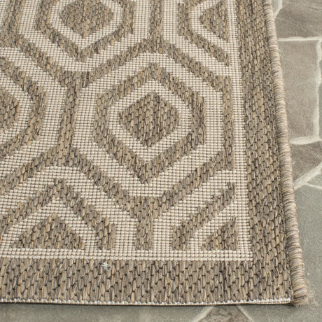 Safavieh Courtyard 2'-3" x 10'-0" Rug in Brown / Bone