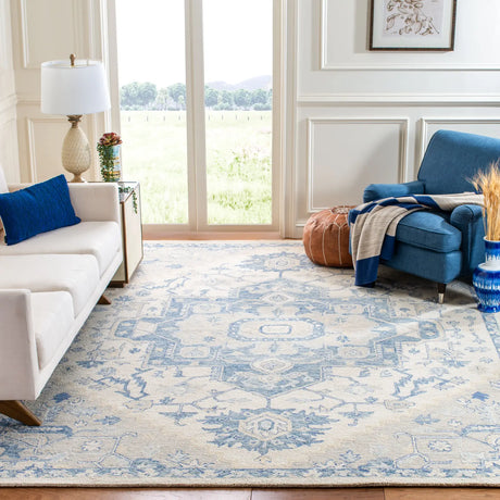 Safavieh Micro-Loop 10'-0" x 14'-0" Rug in Ivory / Blue