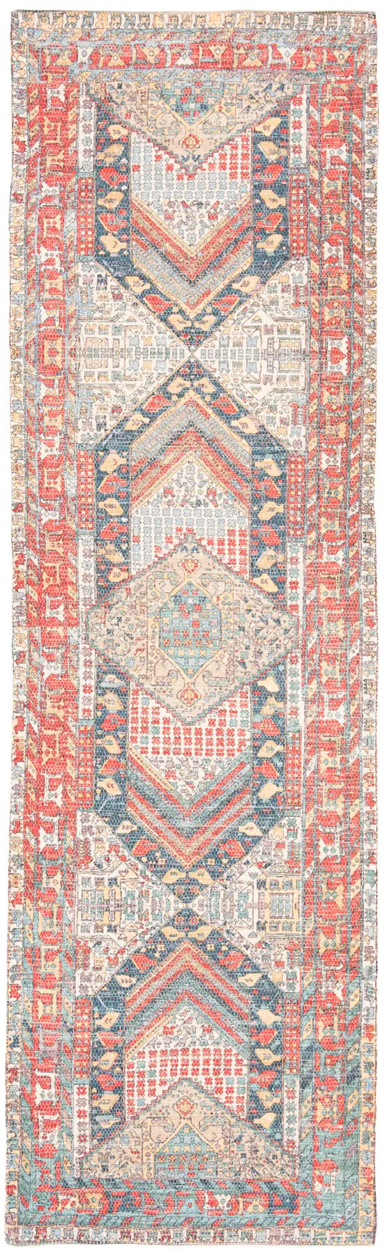 Safavieh Saffron 2'-3" x 8'-0" Rug in Fuchsia / Blue