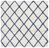 Safavieh Hudson Shag 7'-0" x 7'-0" Rug in Ivory / Navy
