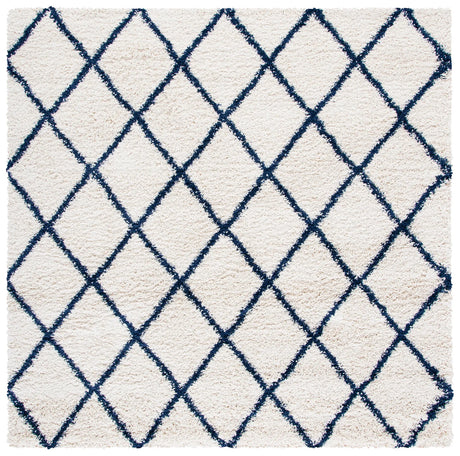 Safavieh Hudson Shag 7'-0" x 7'-0" Rug in Ivory / Navy
