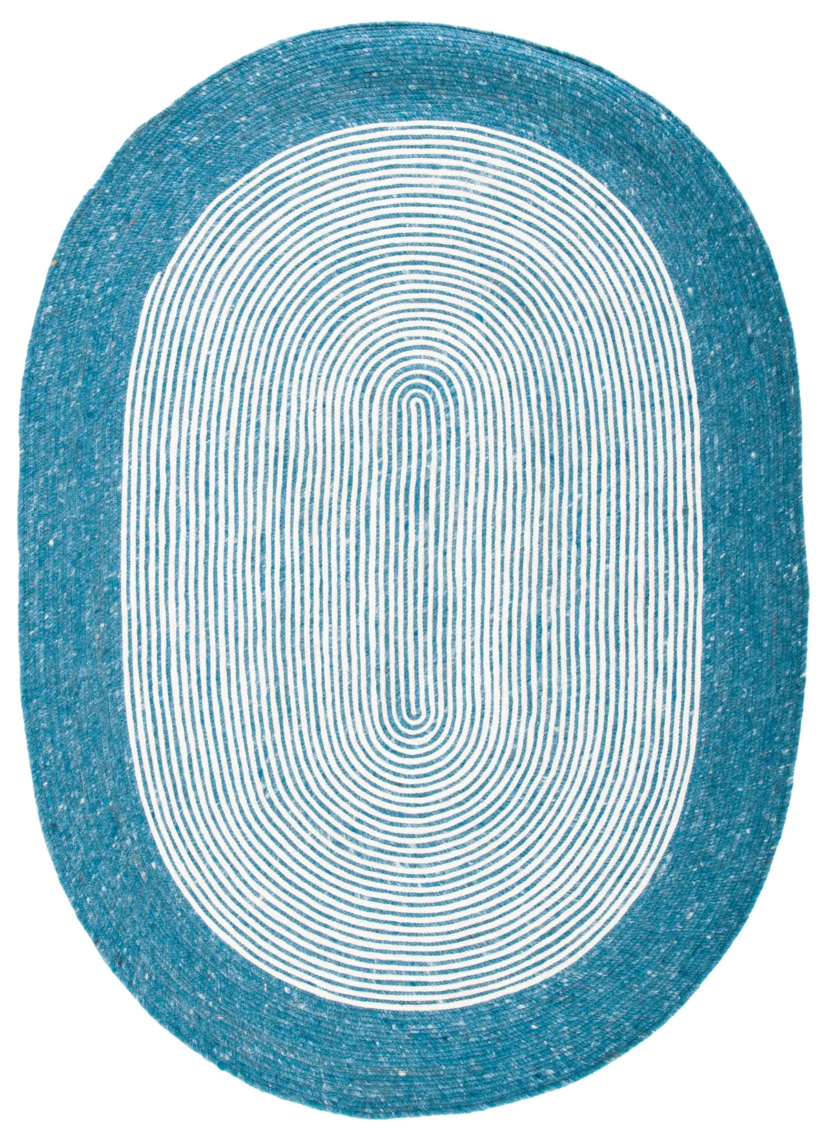 Safavieh Braided 5'-0" x 7'-0" Rug in Teal / Ivory