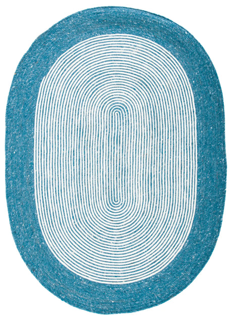 Safavieh Braided 5'-0" x 7'-0" Rug in Teal / Ivory