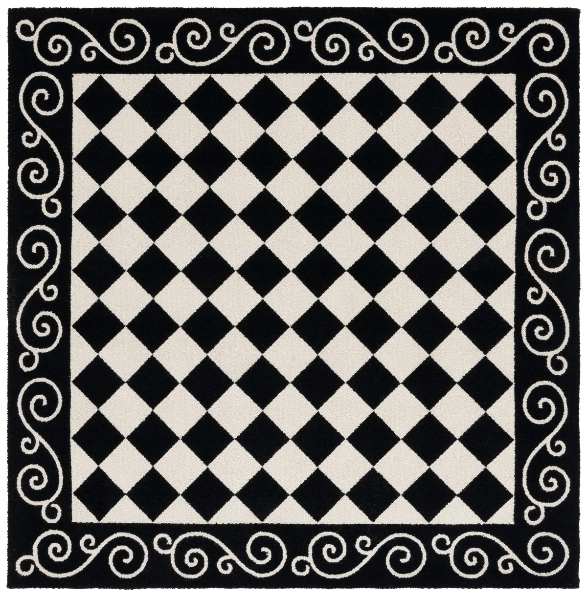 Safavieh Chelsea 6'-0" x 6'-0" Rug in Black / Ivory