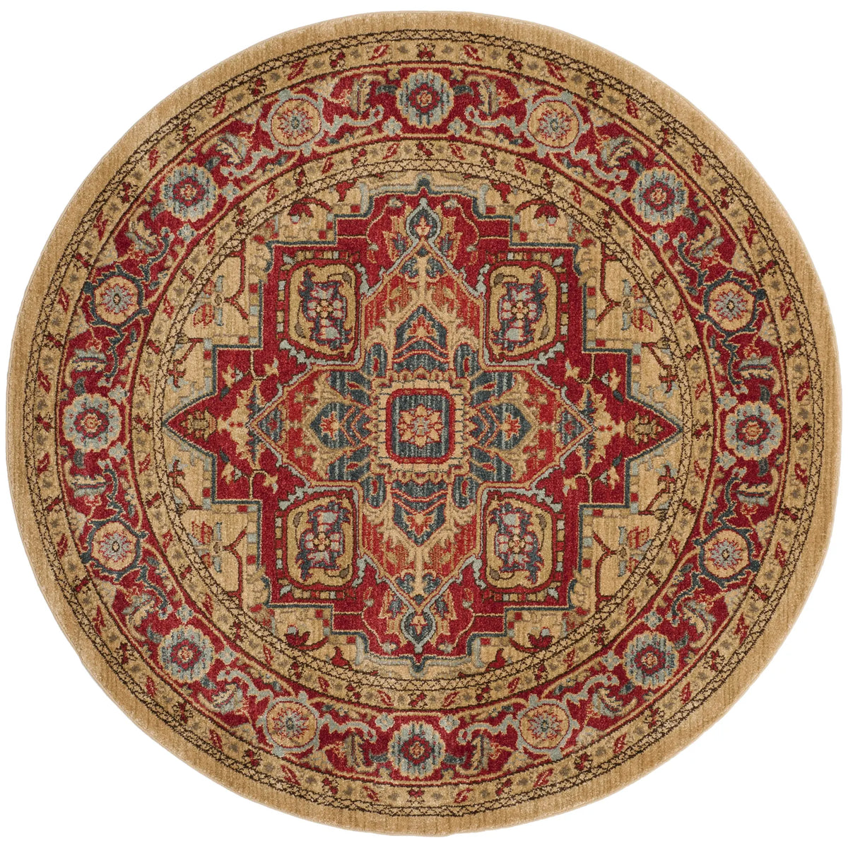 Safavieh Mahal 5'-1" x 5'-1" Rug in Red / Natural