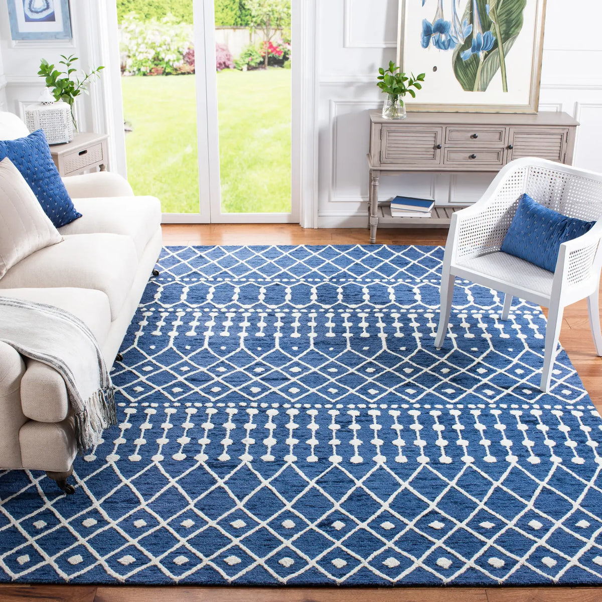 Safavieh Blossom 10'-0" x 14'-0" Rug in Navy / Ivory