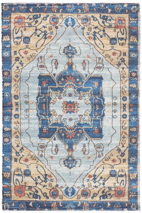 Safavieh Saffron 3'-0" x 5'-0" Rug in Turquoise / Navy