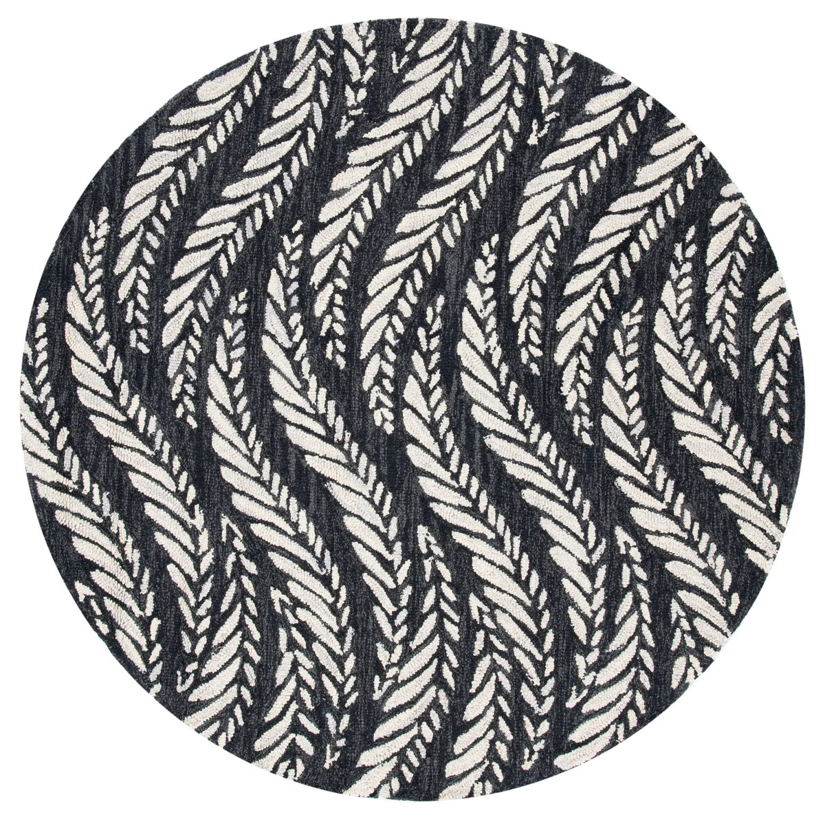 Safavieh Micro-Loop 5'-0" x 5'-0" Rug in Charcoal / Ivory