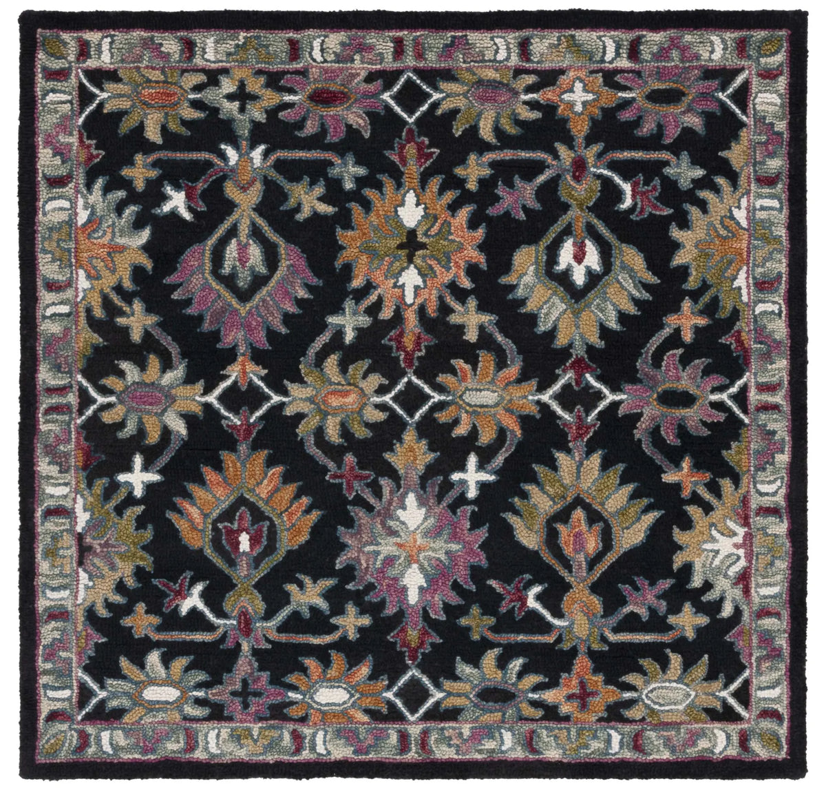 Safavieh Aspen 5'-0" x 5'-0" Rug in Black / Pink