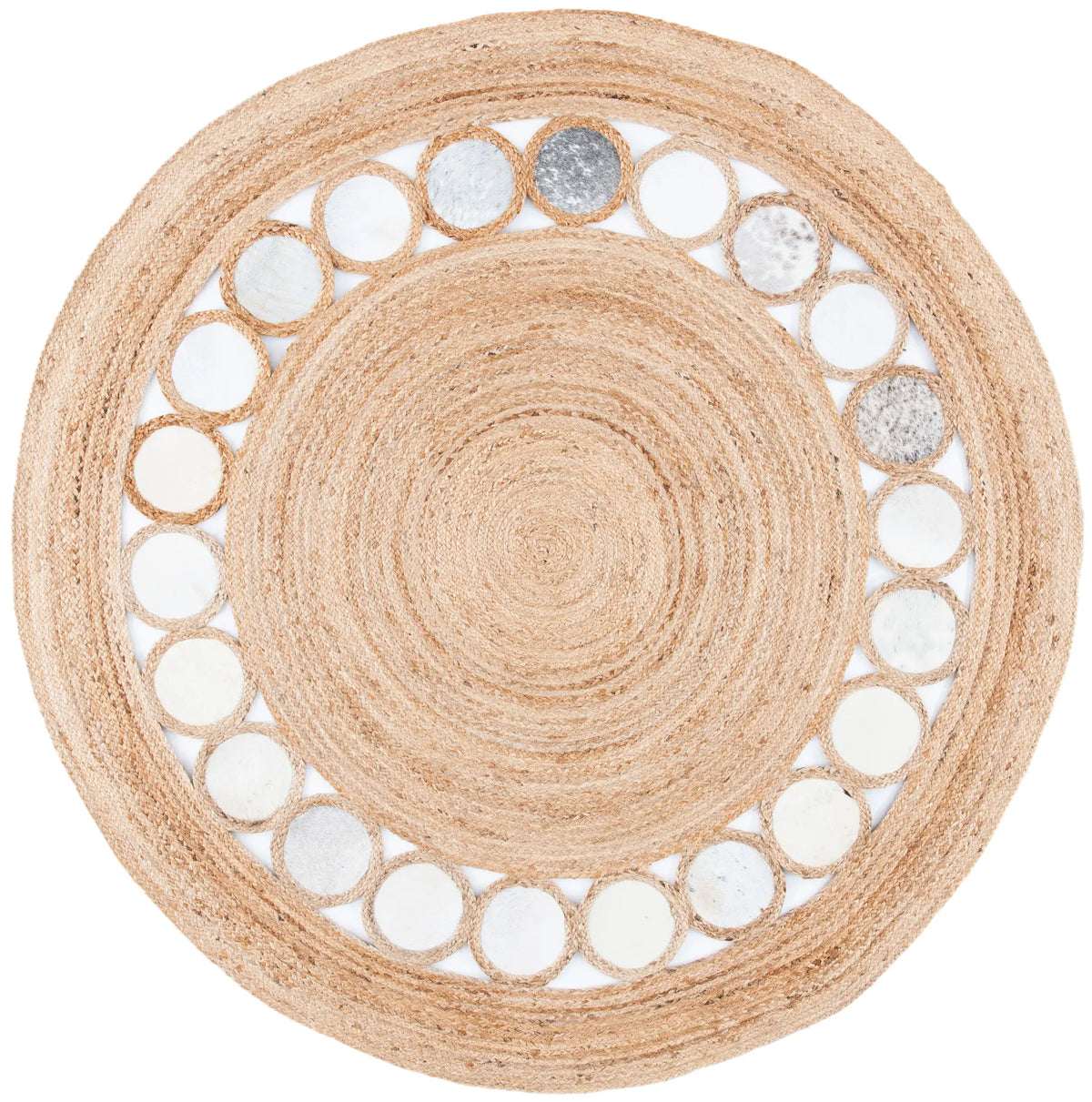 Safavieh Natural Fiber 5'-0" x 5'-0" Rug in Beige / Grey