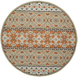 Safavieh Veranda 5'-3" x 5'-3" Rug in Green / Terracotta