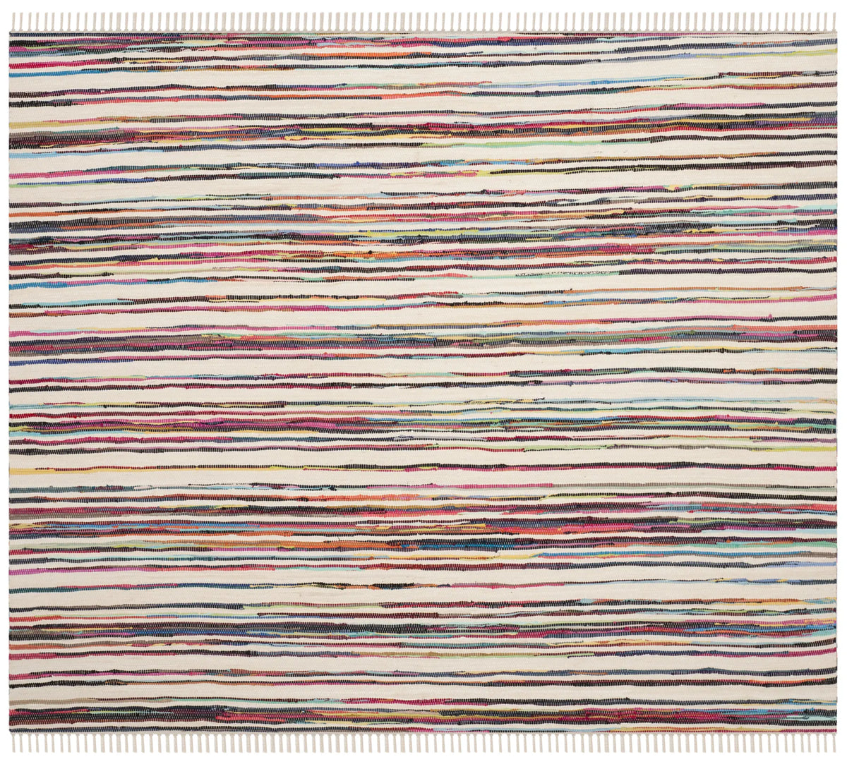 Safavieh Rag Rug 6'-0" x 6'-0" Rug in Ivory / Multi