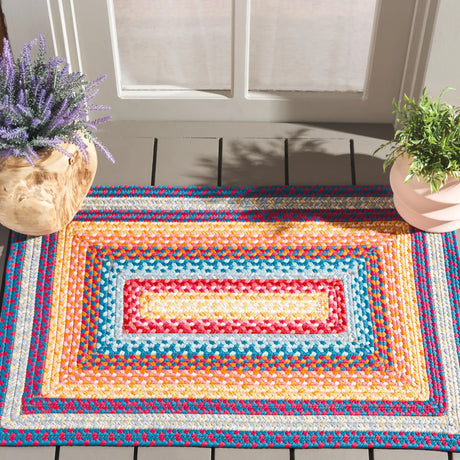 Safavieh Braided 2'-0" x 3'-0" Rug in Red / Orange